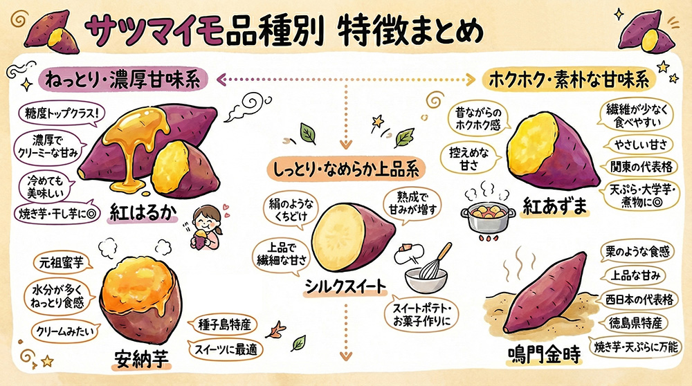 サツマイモの品種比較