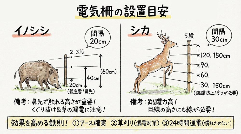 電気柵設置の目安