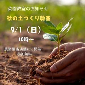 9/1(日)菜園教室のお知らせ🥄