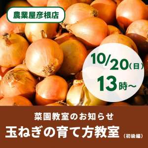 10/20(日)菜園教室のお知らせ🧅