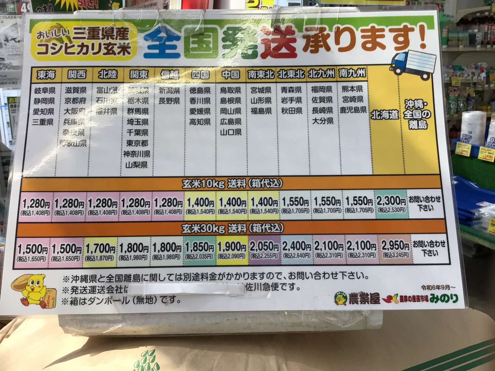 新米、全国発送受けたまります