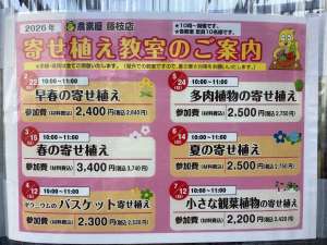 寄せ植え教室のお知らせ♪