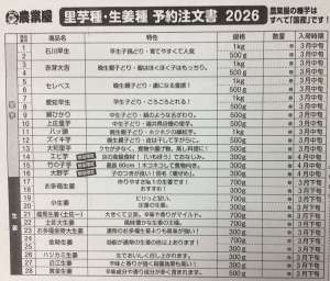 里芋・生姜　予約開始しました！