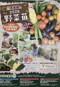 2026年野菜苗のカタログ配布中！