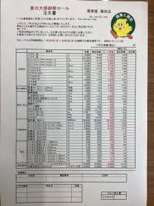 夏の大感謝セールのお知らせ