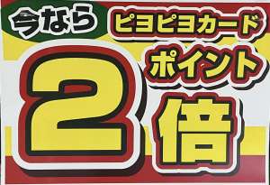 ただいまポイント２倍！